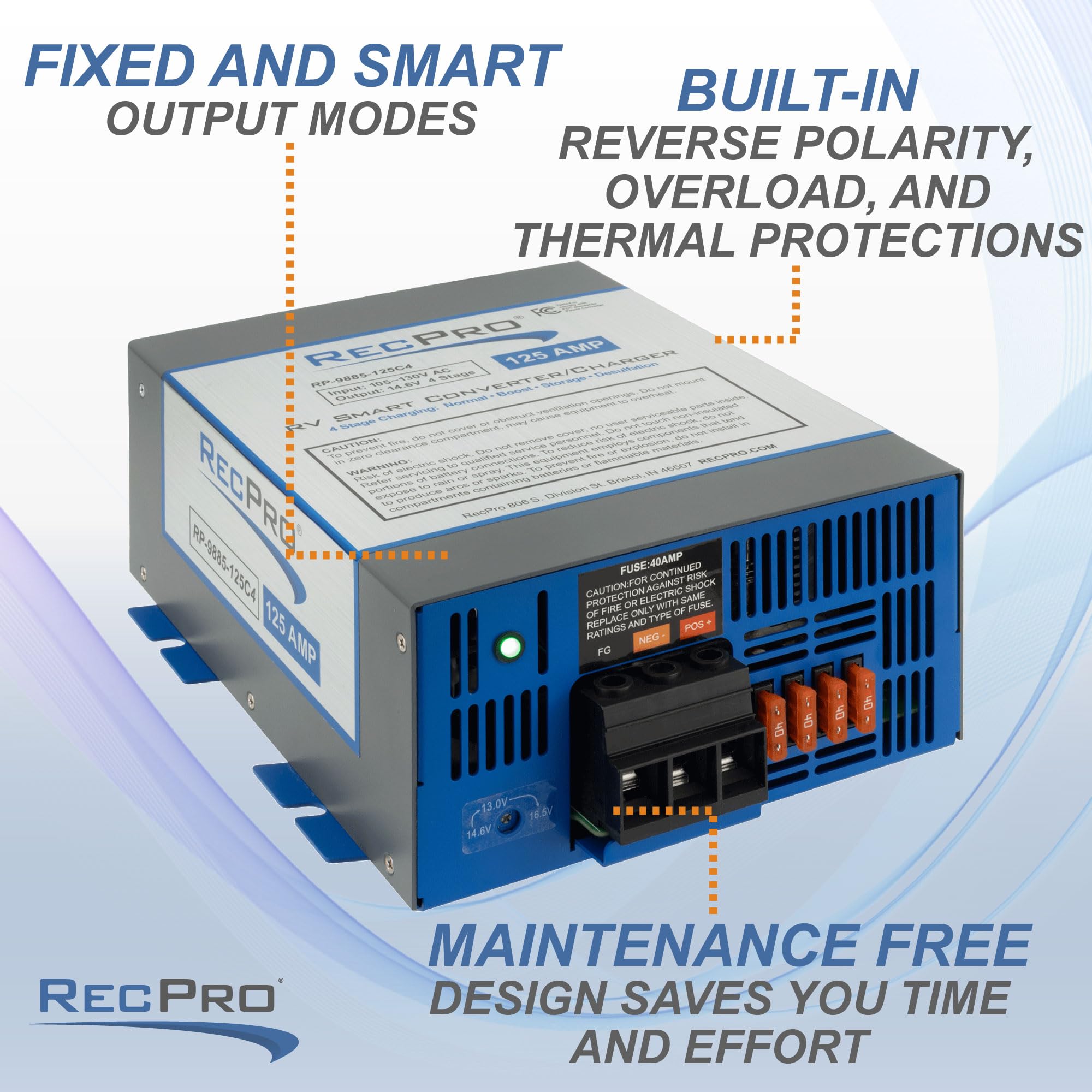 Foto 5 | Convertidor Rv Recpro, Convertidor De Potencia Y Cargador Rv De 125 Amperios, 120 Vac A 12 Vdc - Venta Internacional.