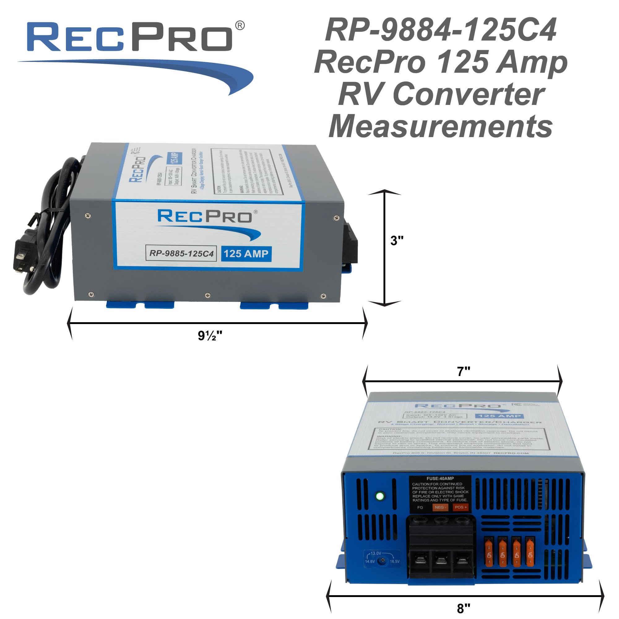 Foto 7 pulgar | Convertidor Rv Recpro, Convertidor De Potencia Y Cargador Rv De 125 Amperios, 120 Vac A 12 Vdc - Venta Internacional.