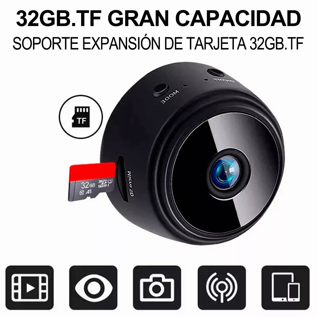 Foto 2 | Mini Cámaras De Seguridad Wifi Inalámbrico Vigilancia Hd Eo Safe Imports Esi-4481 color Negro