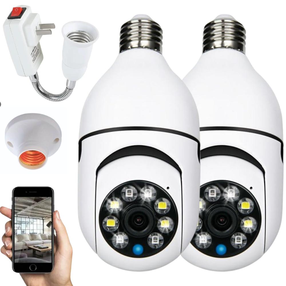 Foto 2 pulgar | Kit de 2 Cámaras de Vigilancia Okaeri Foco WiFi HD para Interior y Exterior con Visión Nocturna y Detección de Movim