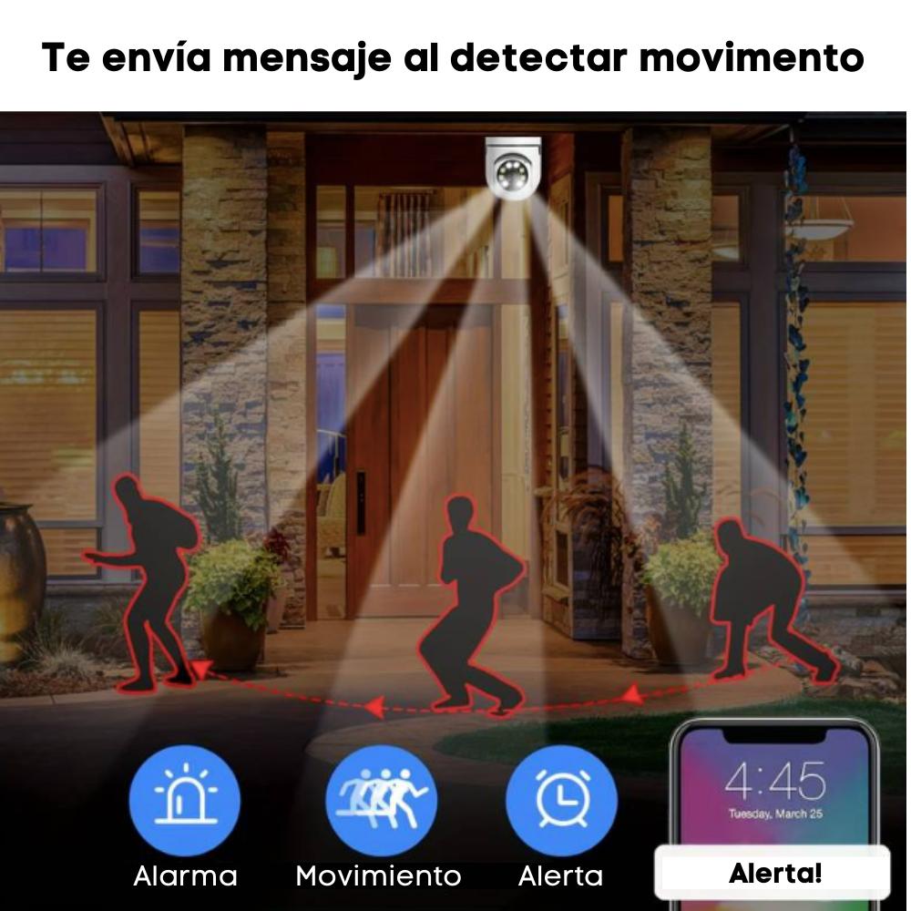 Foto 6 pulgar | Kit de 2 Cámaras de Vigilancia Okaeri Foco WiFi HD para Interior y Exterior con Visión Nocturna y Detección de Movim