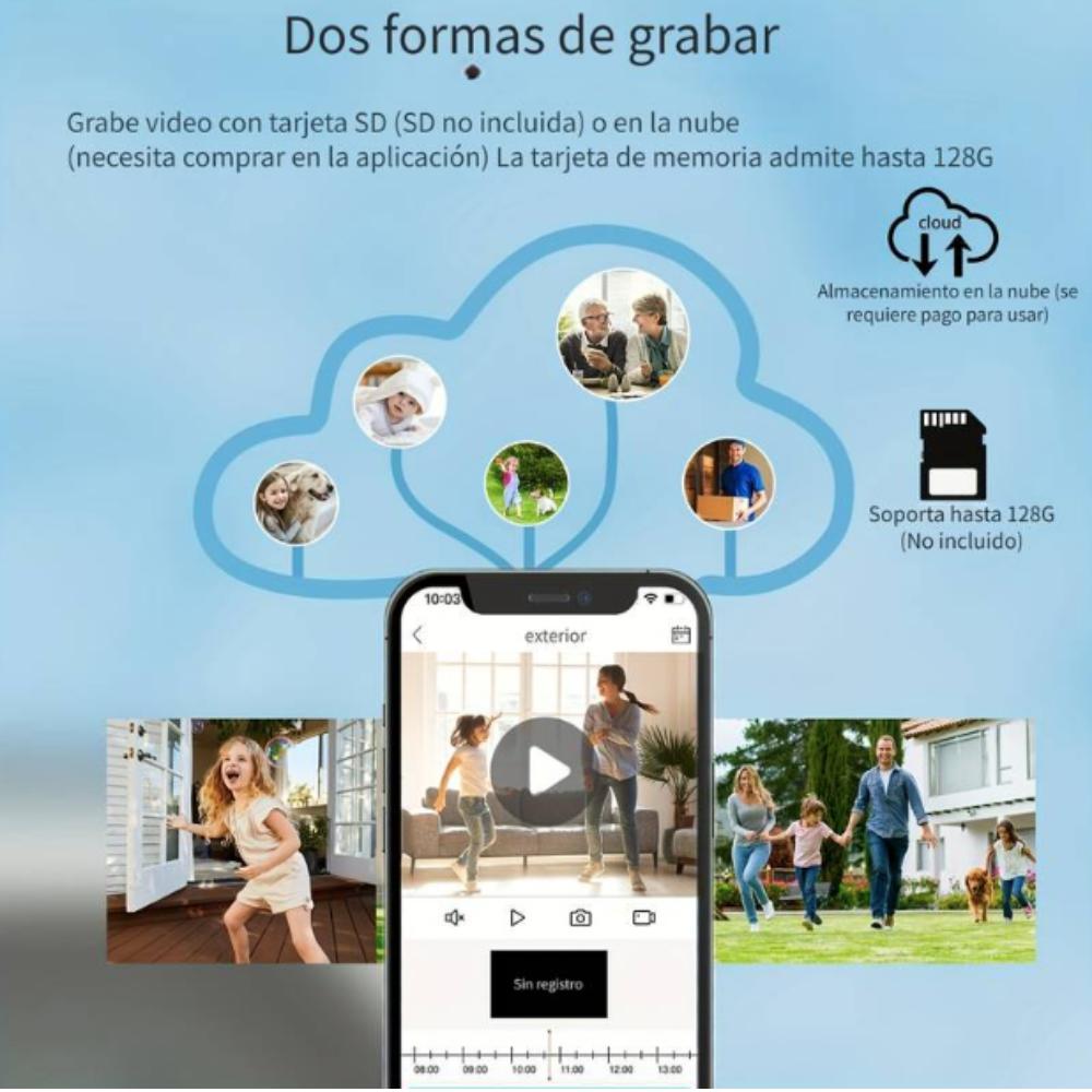 Foto 9 pulgar | Kit de 2 Cámaras de Vigilancia Okaeri Foco WiFi HD para Interior y Exterior con Visión Nocturna y Detección de Movim