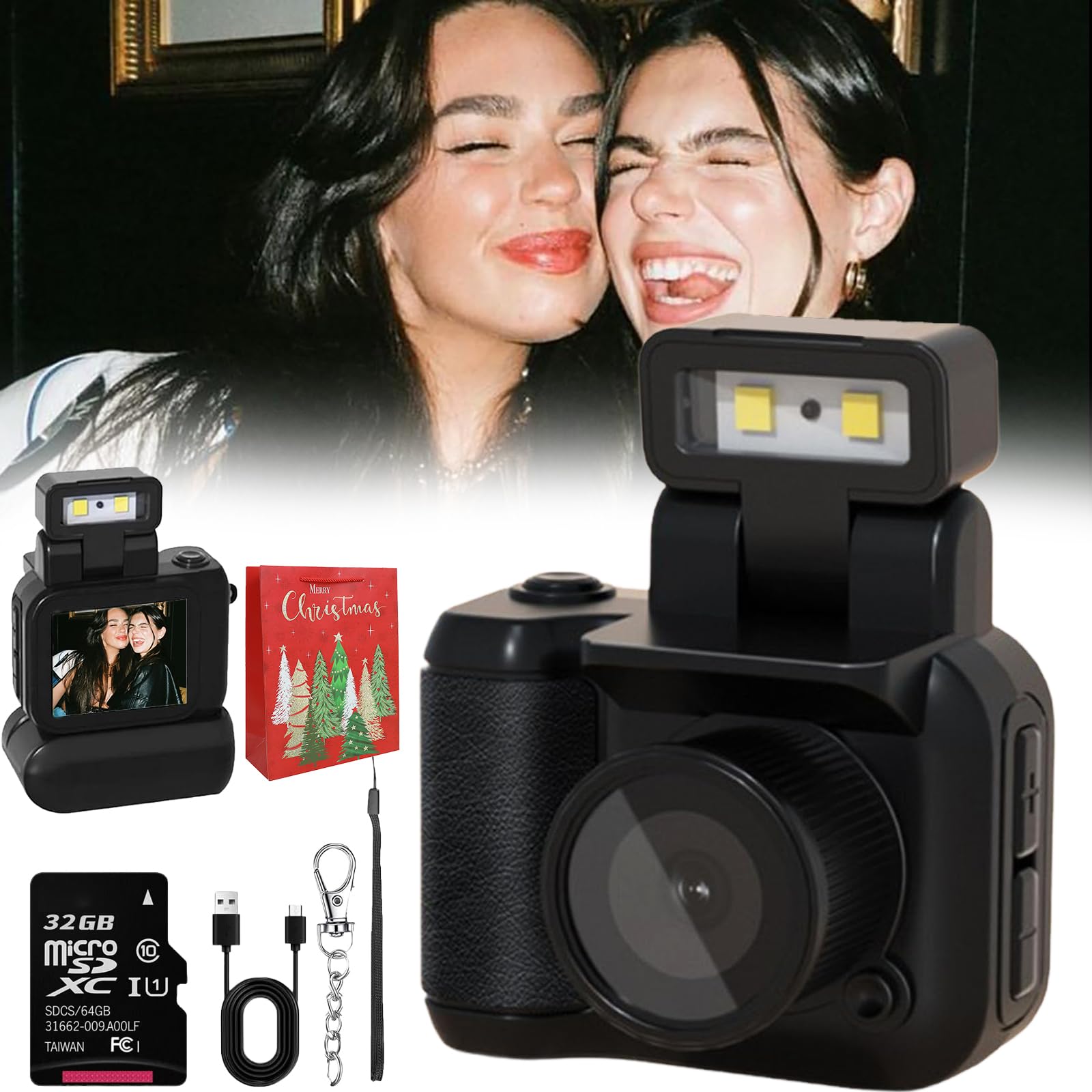 Foto 2 pulgar | Minicámara Retro Snap 1080p Hd Con 32 Gb De Memoria Negra - Venta Internacional.