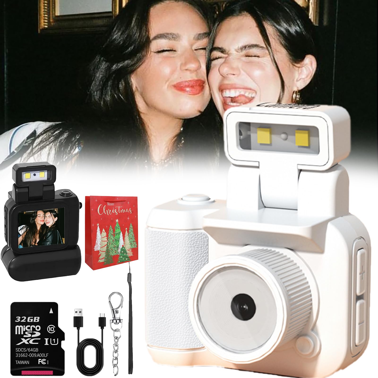 Foto 1 | Minicámara Retro Snap 1080p Hd Con Memoria De 16 Gb, Color Blanco - Venta Internacional.
