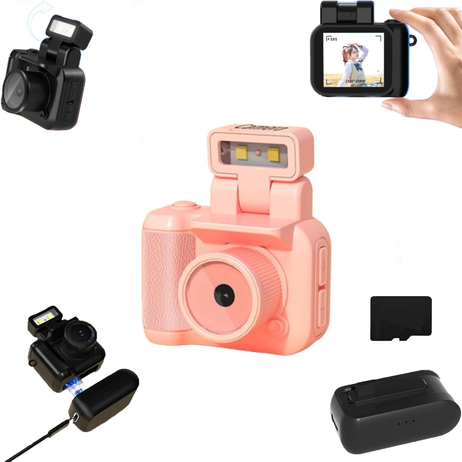 Foto 1 | Llavero Con Cámara Mini Vintage Retro Snap Con 6 Filtros, Color Rosa - Venta Internacional.