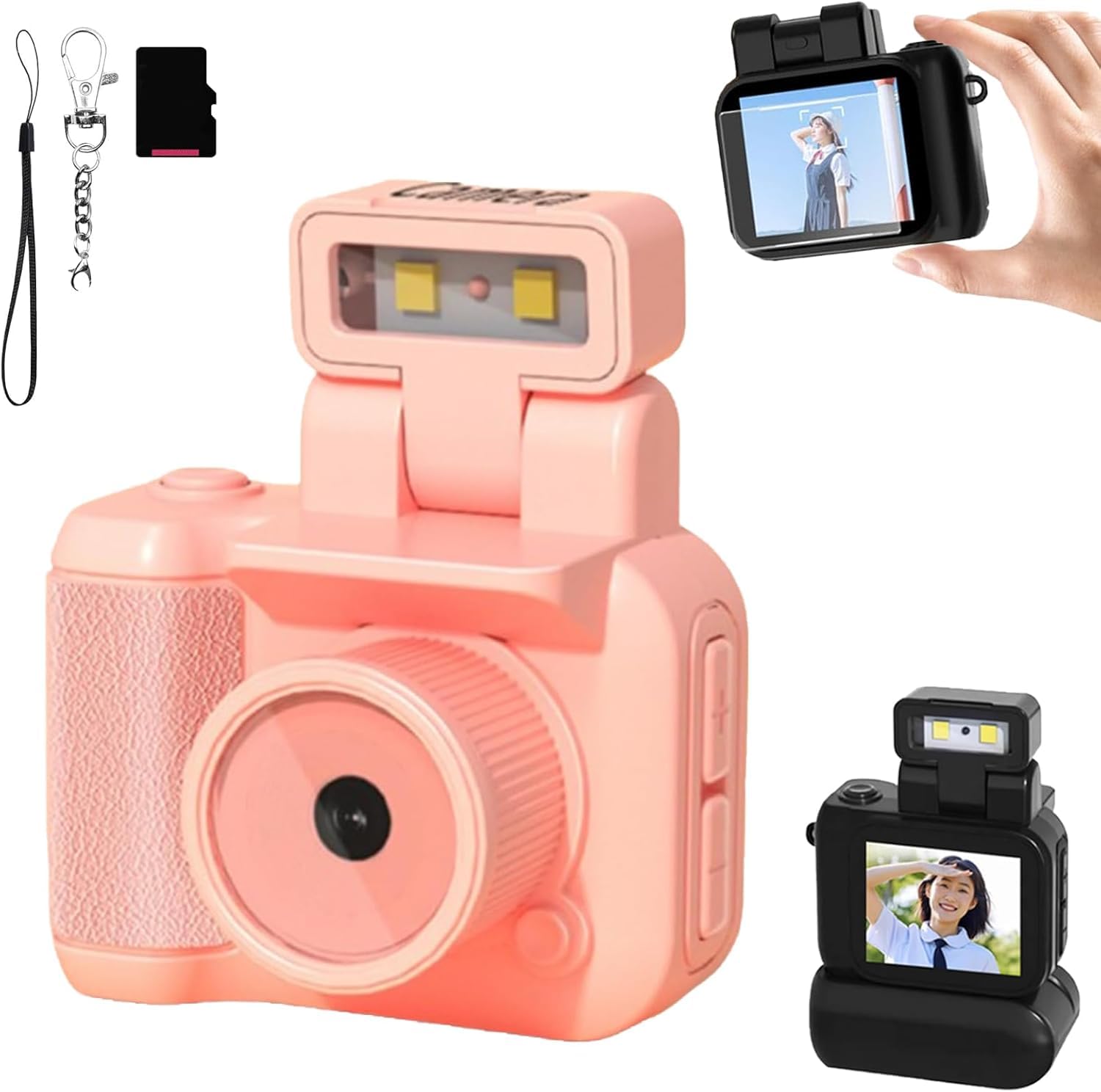 Foto 2 pulgar | Minicámara Retro Snap 1080p Hd Con Flash Led De 16 Gb/32 Gb, Color Rosa - Venta Internacional.
