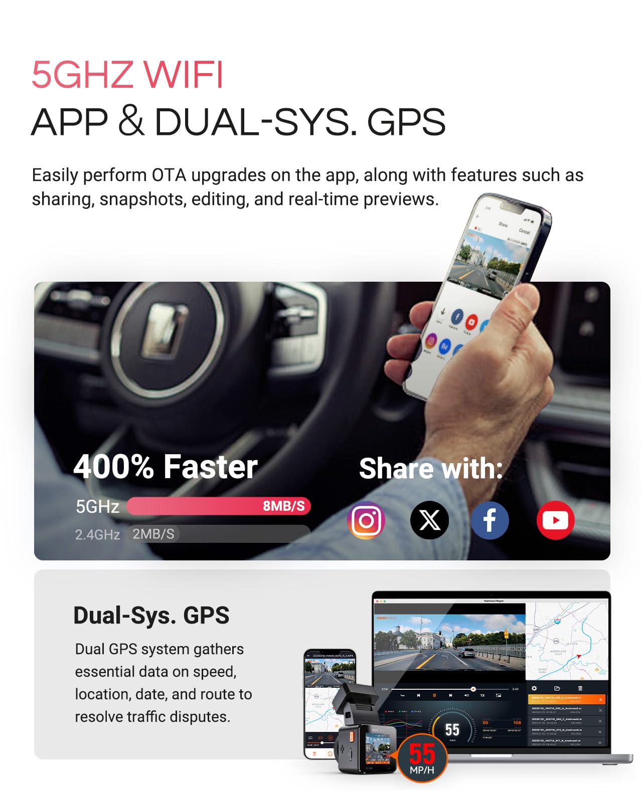 Foto 6 pulgar | Mini Cámara Delantera Dash Cam Vantrue E1 Pro 4k Ips De 1,54 Pulgadas - Venta Internacional.