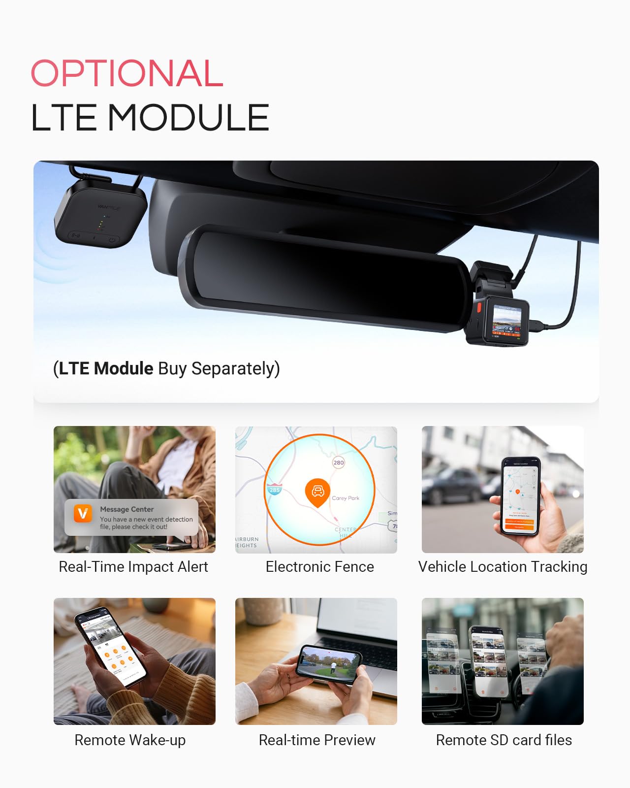 Foto 7 | Mini Cámara Delantera Dash Cam Vantrue E1 Pro 4k Ips De 1,54 Pulgadas - Venta Internacional.
