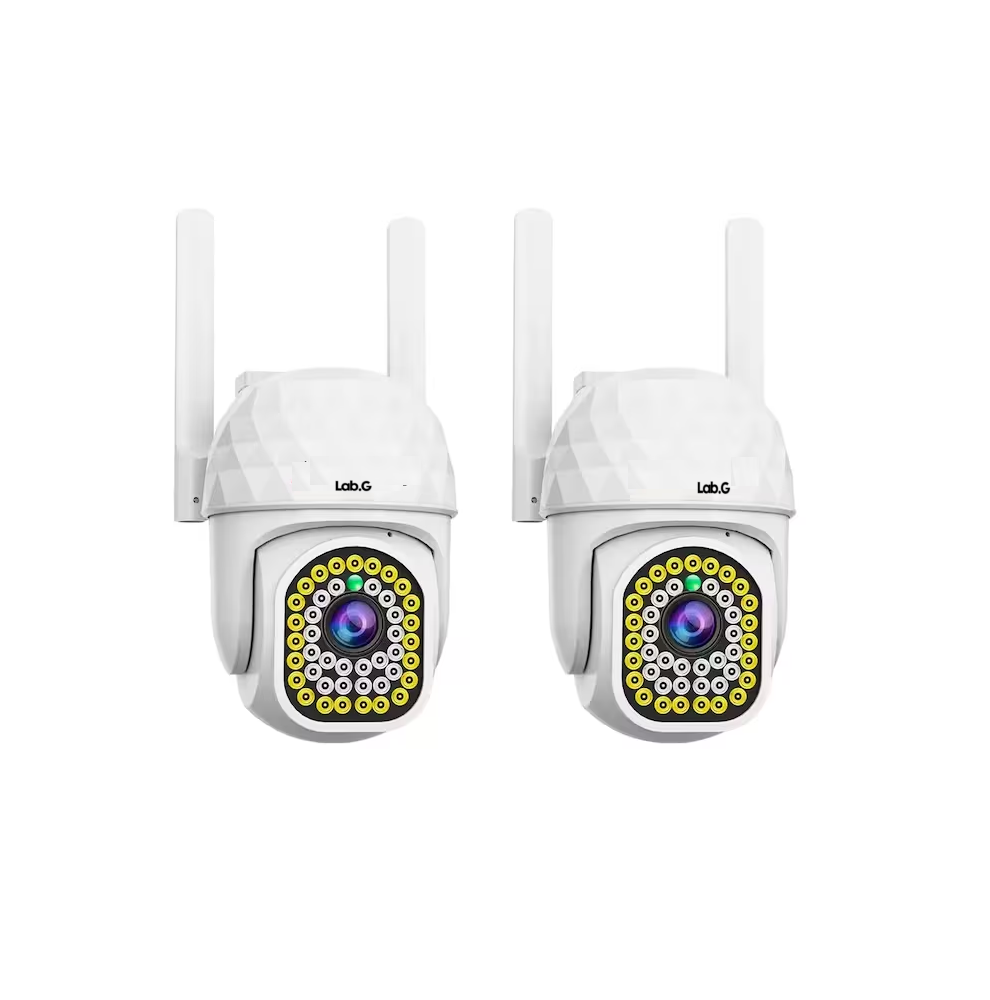 Foto 2 pulgar | Cámaras De Seguridad Hd Wifi De Visión Nocturna Alarma 2 Pcs Blanco