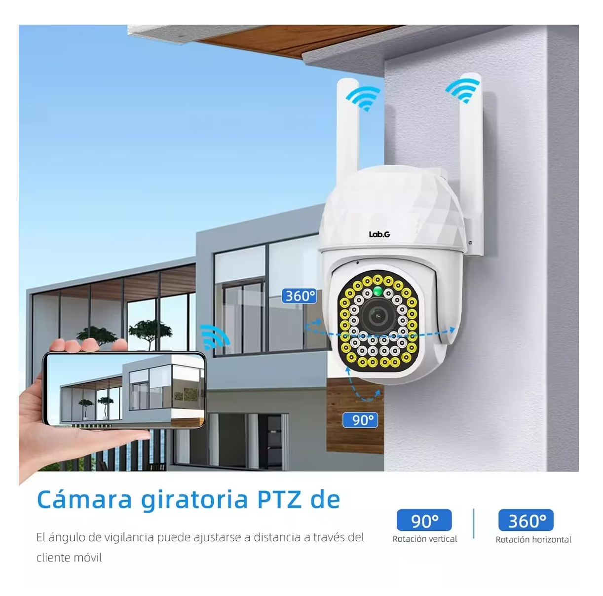 Foto 4 pulgar | Cámaras De Seguridad Hd Wifi De Visión Nocturna Alarma 2 Pcs Blanco