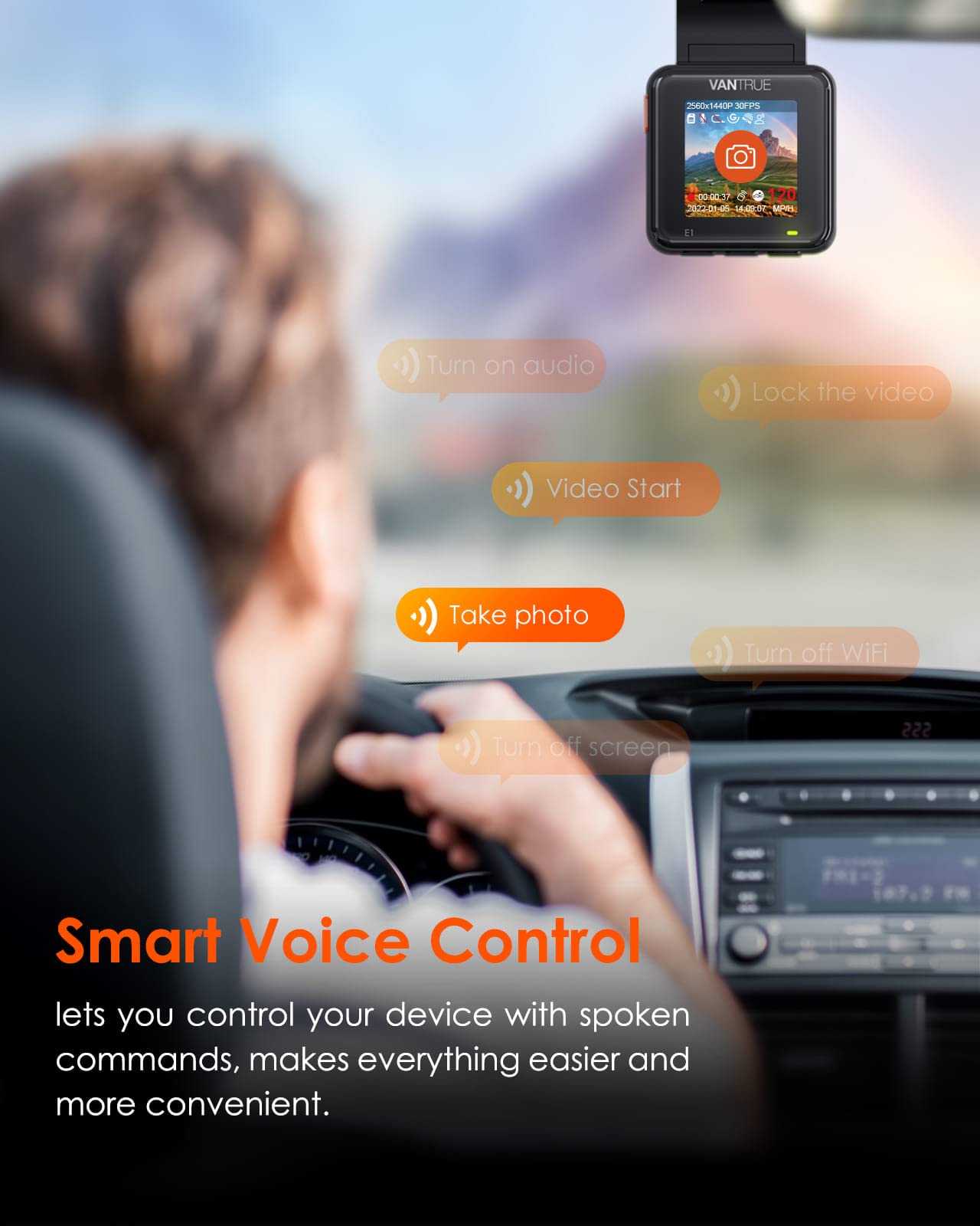 Foto 6 pulgar | Dash Cam Vantrue E1 2.7k Wifi Mini Con Gps Y Control De Velocidad - Venta Internacional.