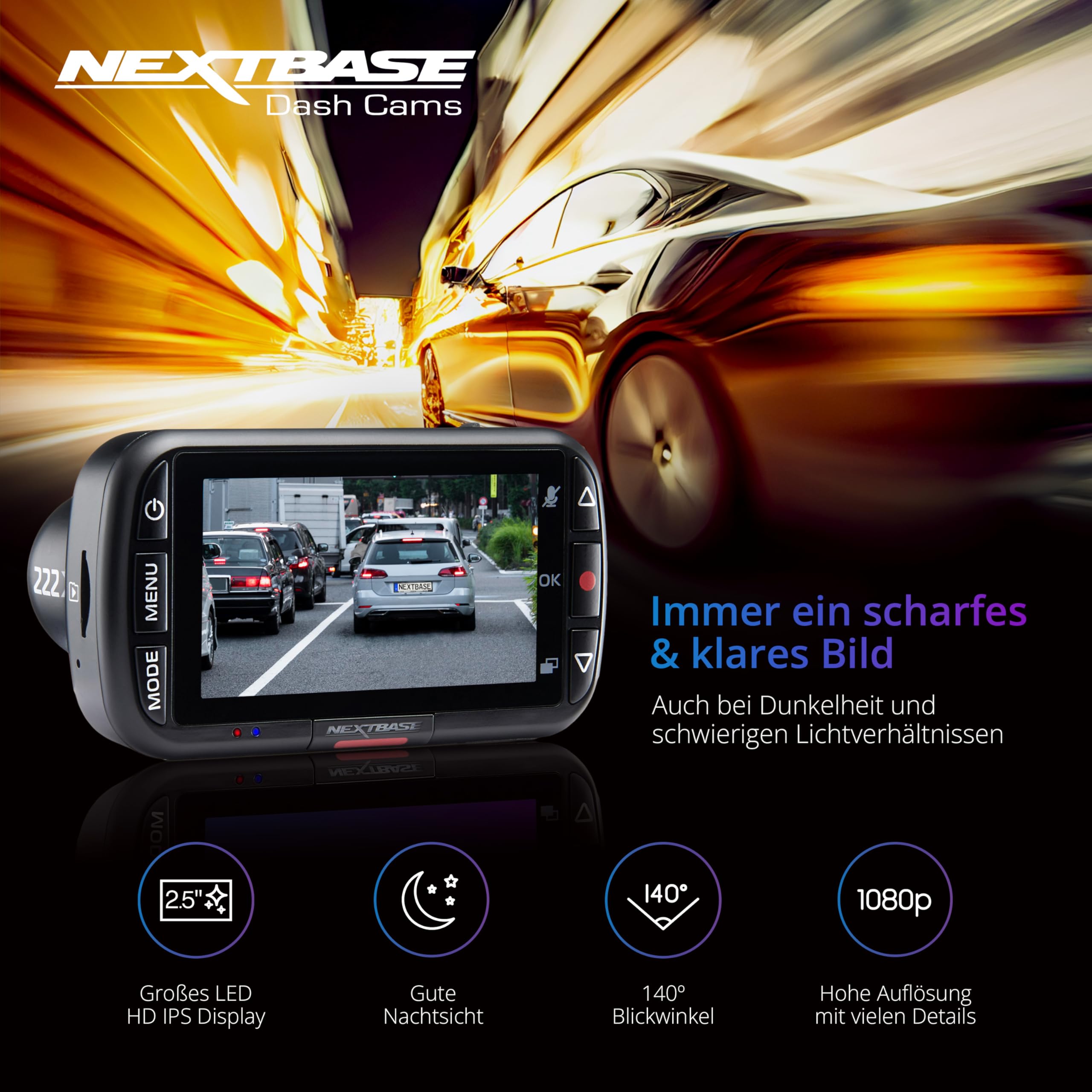 Foto 3 pulgar | Dash Cam Nextbase 222x Grabación Hd De 1080p En La Parte Delantera Y Trasera - Venta Internacional.