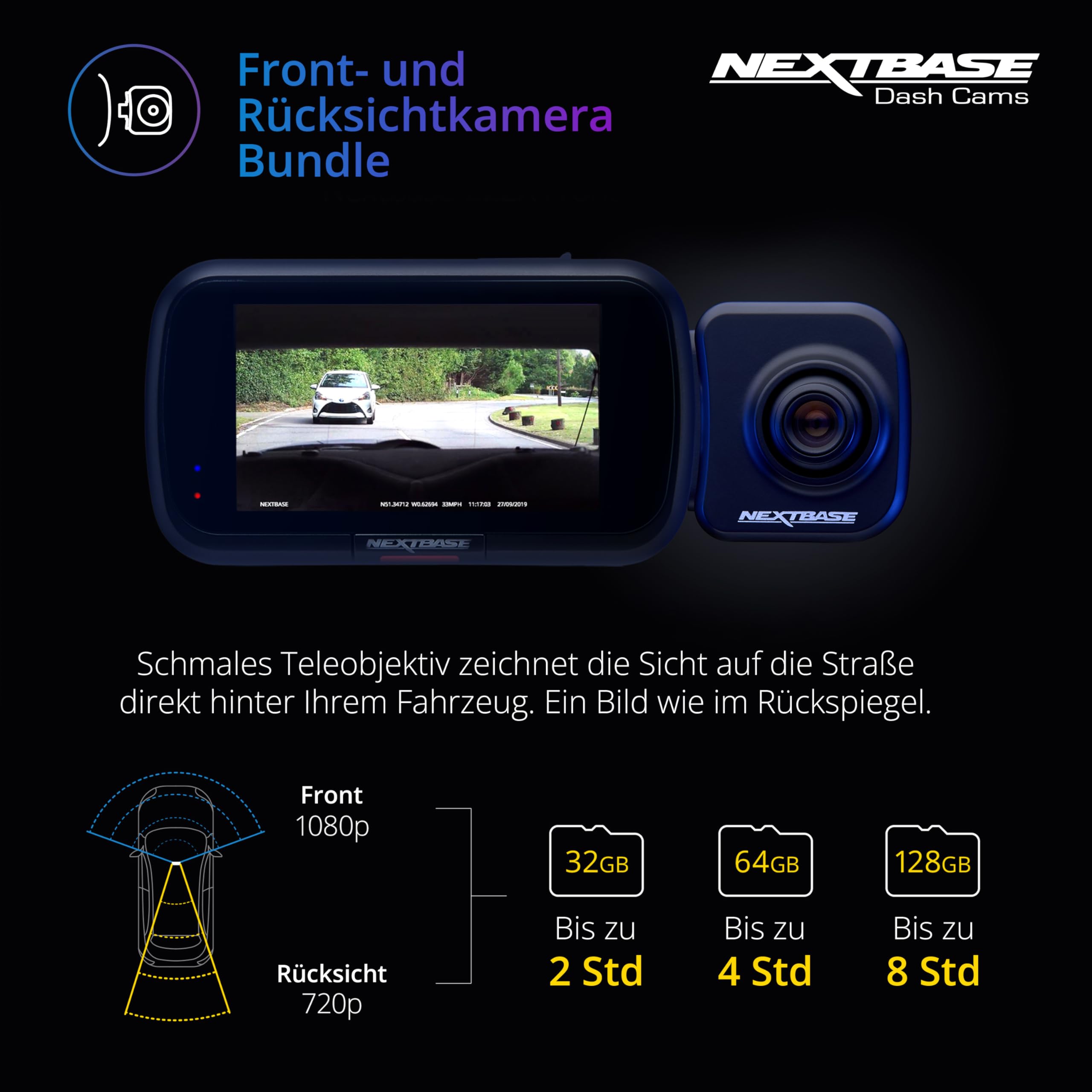 Foto 5 | Dash Cam Nextbase 222x Grabación Hd De 1080p En La Parte Delantera Y Trasera - Venta Internacional.