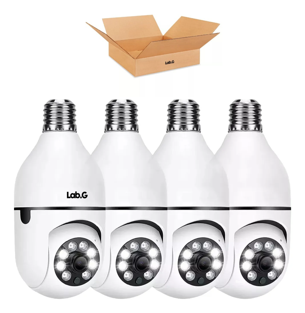 Foto 2 pulgar | 4 Piezas Camara Tipo Foco 360° Impermeable De1080 Con Wifi Blancas