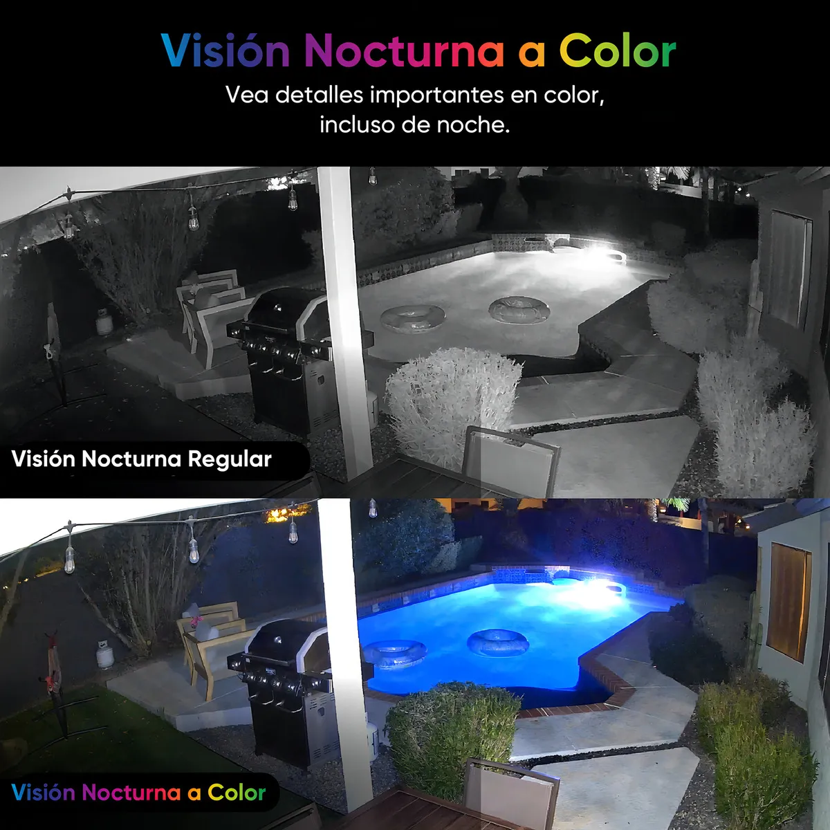 Foto 4 pulgar | Cámara De Seguridad Doméstica Inteligente Wi-fi Hd 2k Sirena Activado Por Movimiento Negra