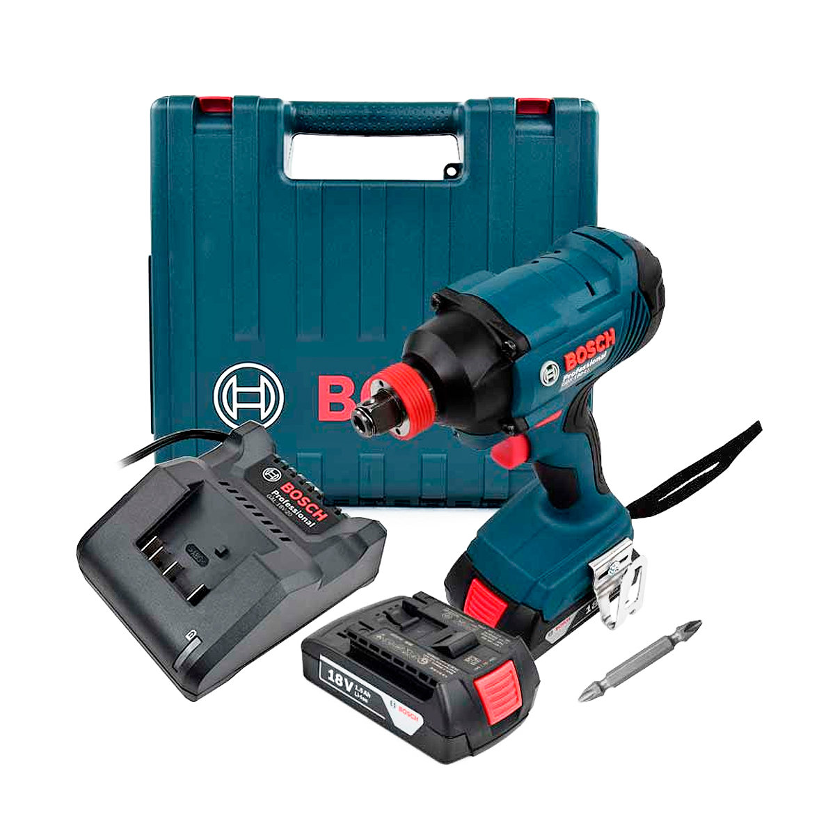 Pistola Impacto Bosch In 1/4”-1/2” 18v Vvr 0-2800 Rpm 0-3600 Gpm 180nm Luz Led 2 Bateria Cargador Estuche (gdx 180-li)