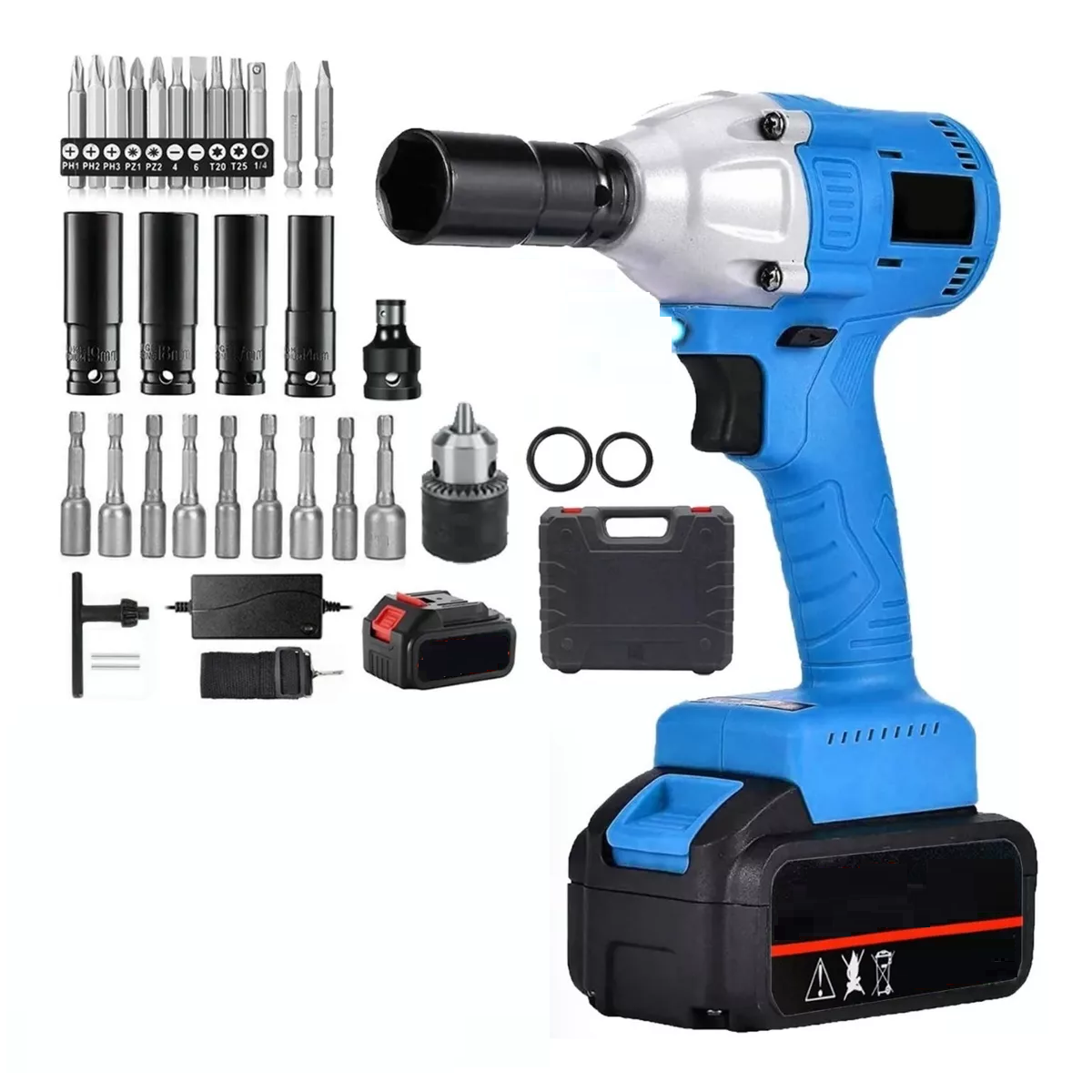 Kit Llave de Impacto Inalámbrico Eo Safe Imports Esi-7123 Multicolor