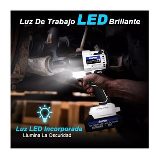 Foto 4 | Llave de Impacto Day Plus Blanco y Negro Inalámbrico Eléctrica sin Escobillas 1/2