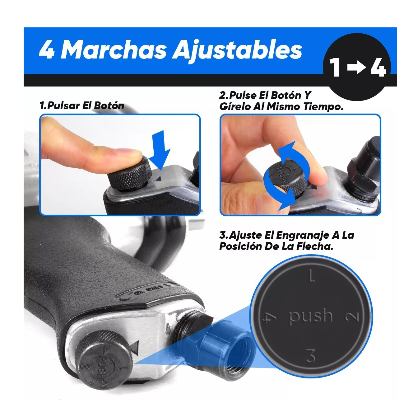 Foto 3 pulgar | Llave de Impacto Day Plus Plata con Negro Pistola Neumática 1/2 Industria con 10 Dados