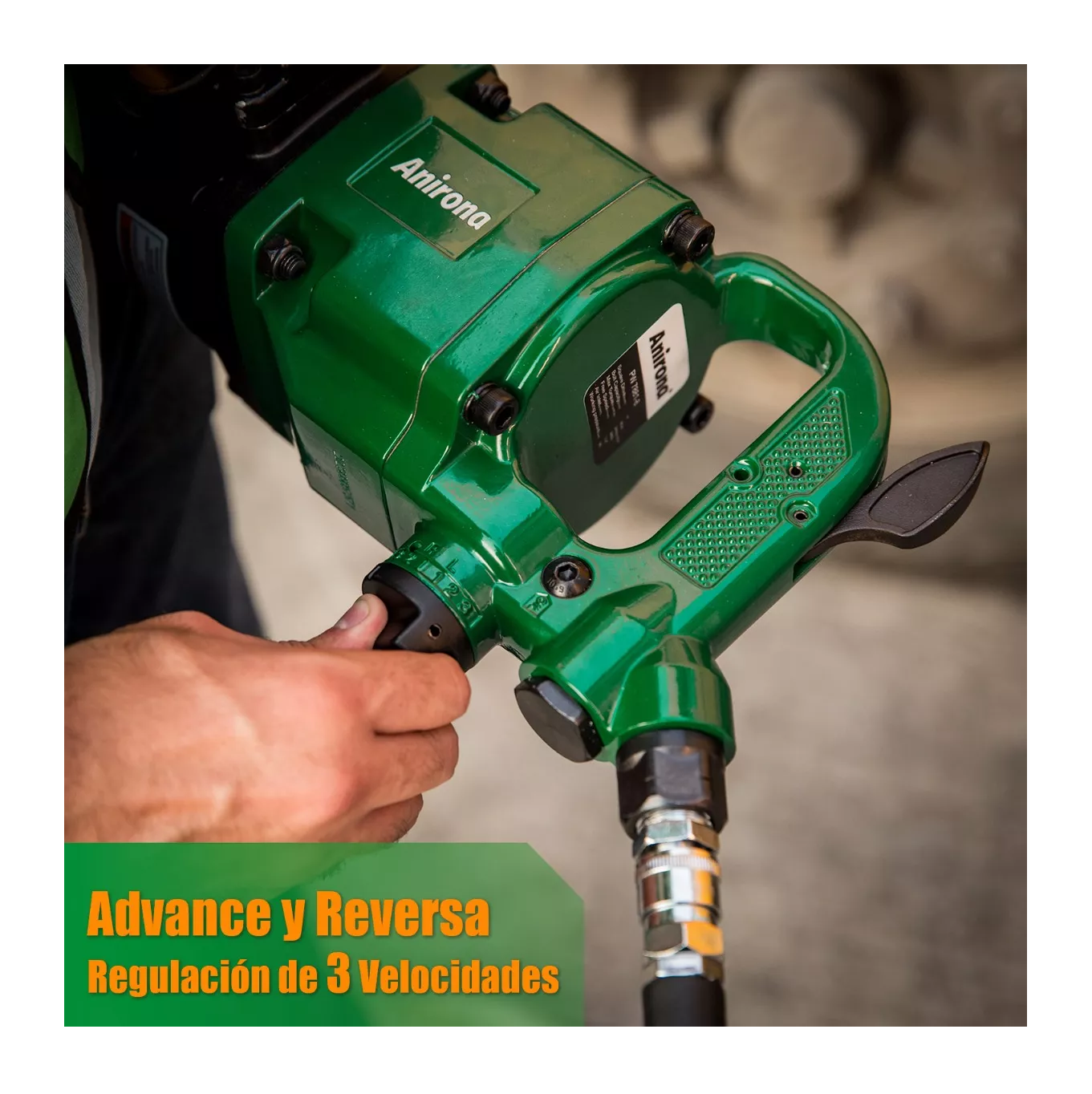 Foto 4 | Llave de Impacto Neumática Anirona 2400NM Industrial Verde y Negro