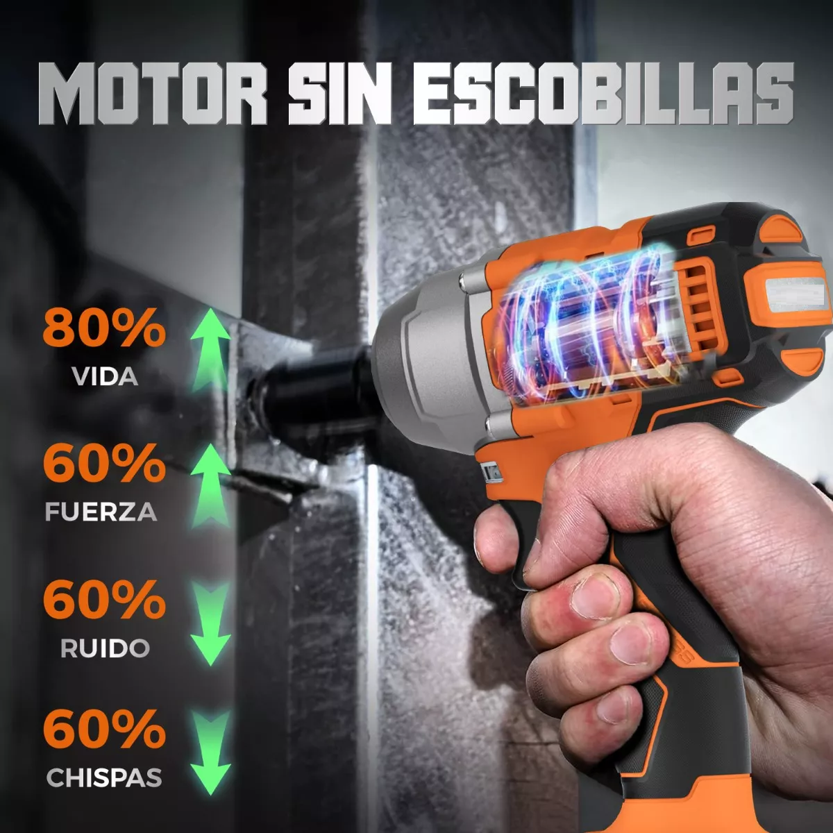 Foto 2 | Kit Llave De Impacto Pistola Inalámbrico 28 pzs. Eo Safe Imports Esi-9698 Multicolor