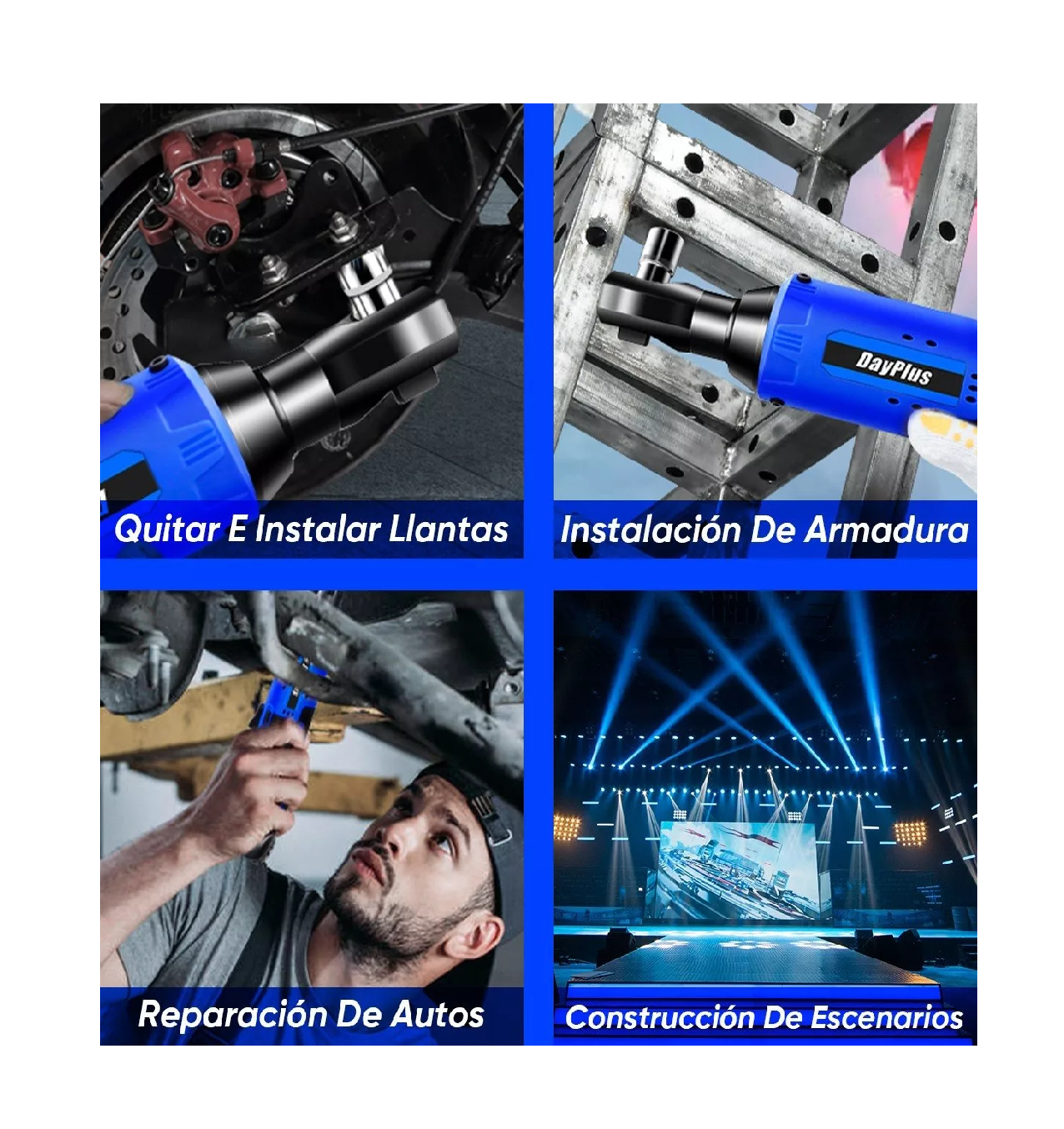 Foto 4 | Llave de Matraca Inalámbrico de 3/8 " con 2 Baterías Negro y Azul