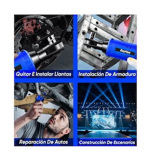 Foto 4 | Llave de Matraca Inalámbrico de 3/8 " con 2 Baterías Negro y Azul