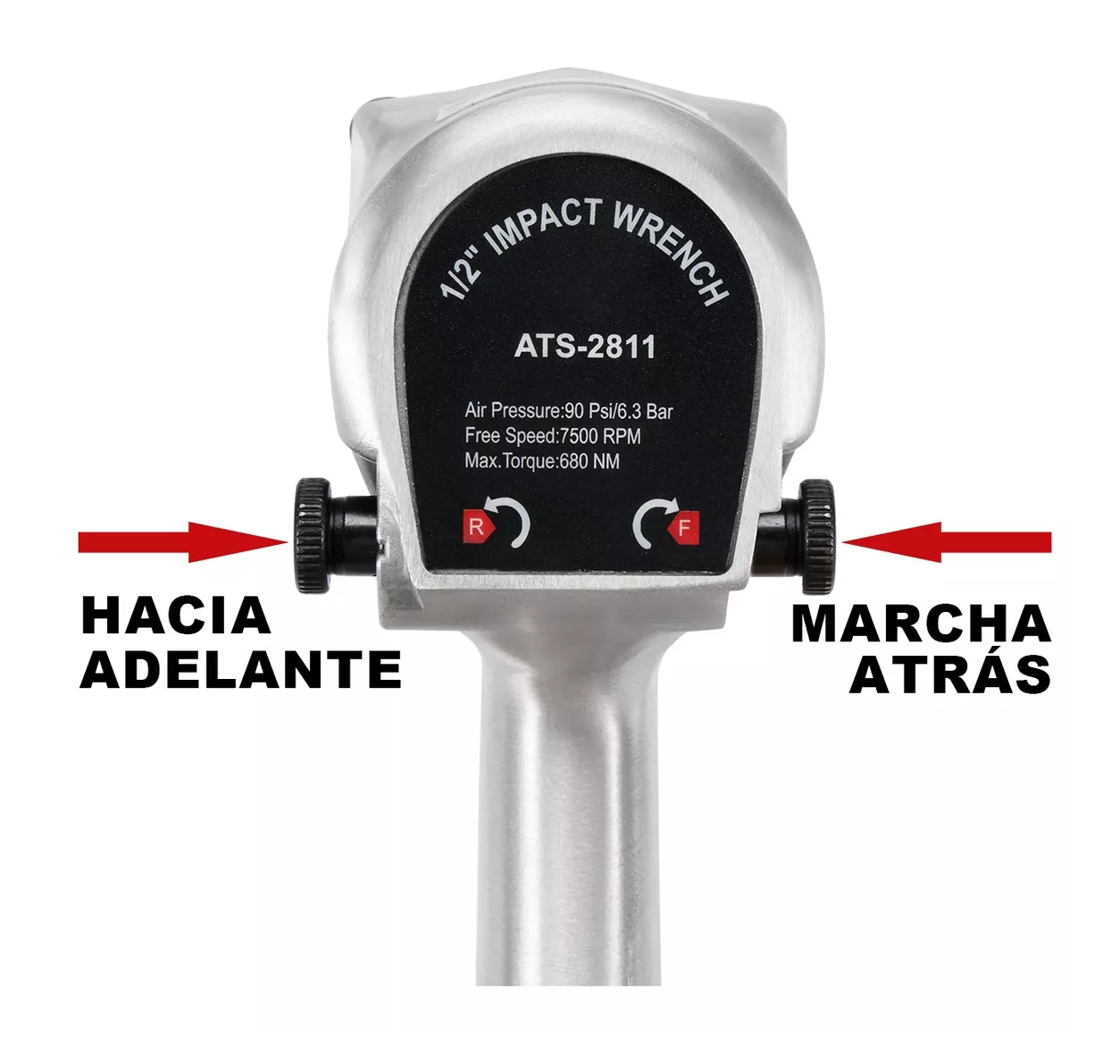 Foto 5 pulgar | Llave Impacto Neumática Prof. 1/2'' 7.500 Rpm 680nm color Plata con Negro