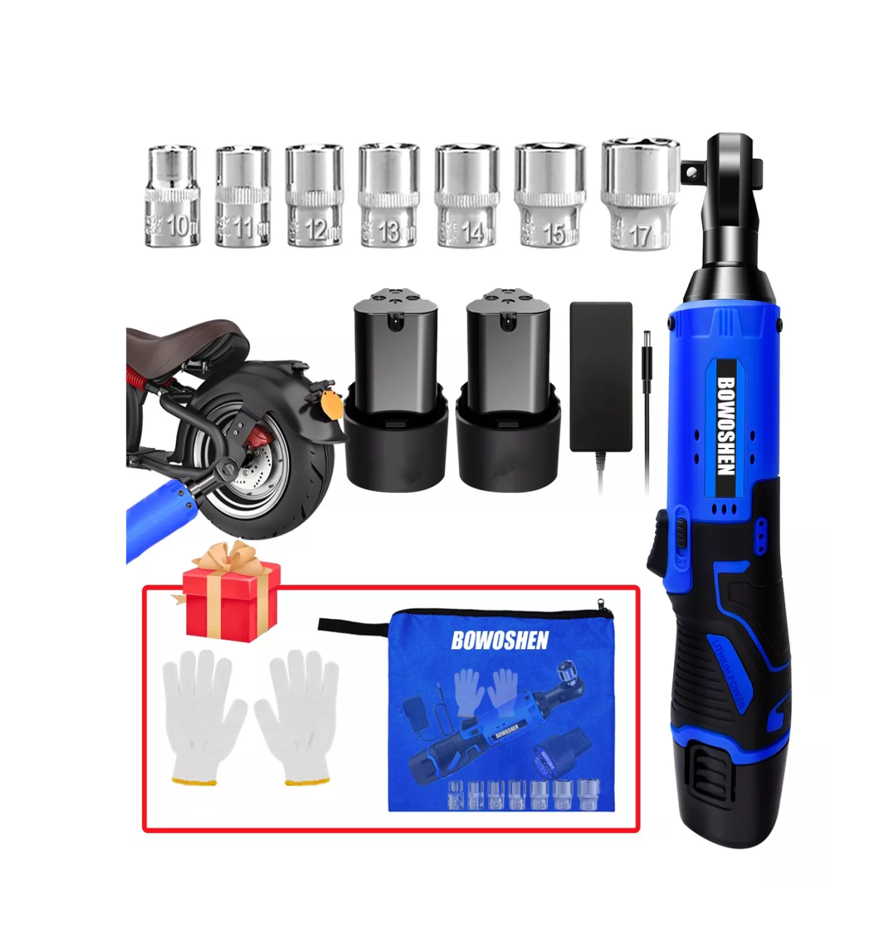 Foto 2 | Llave de Impacto Inalámbrico Dayplus 3/8 2 Batería Azul