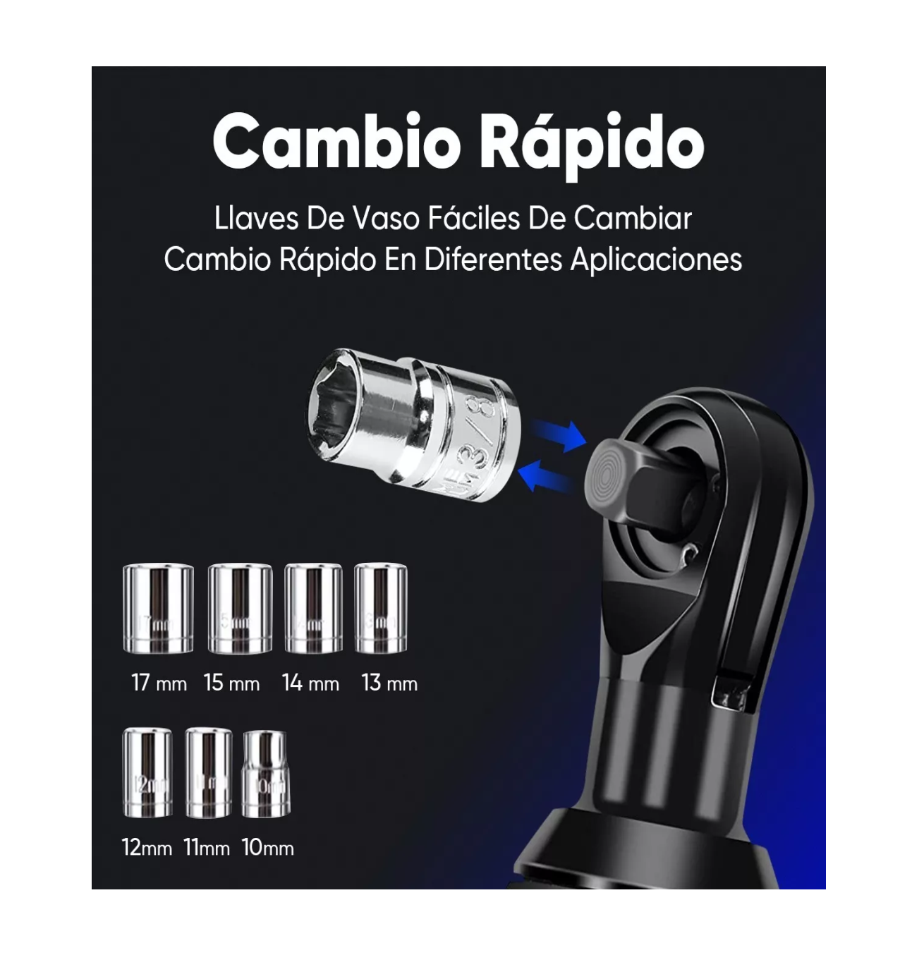Foto 4 pulgar | Llave de Impacto Inalámbrico Dayplus 3/8 2 Batería Azul