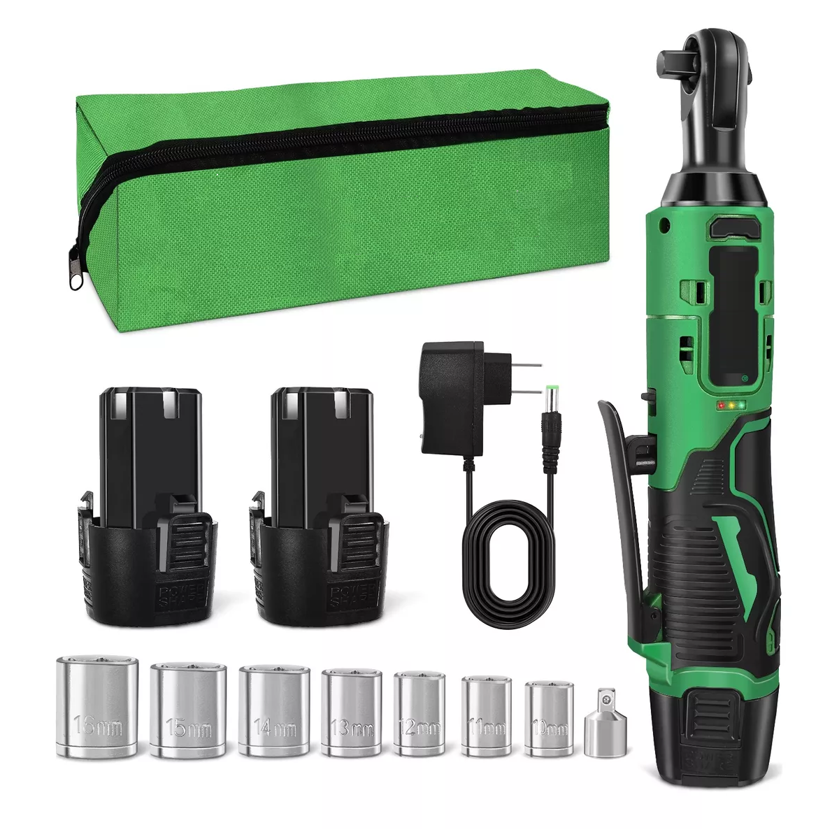 Llave de Impacto Pistola Eléctrica 2 Baterías Eo Safe Imports Esi-11804 Multicolor