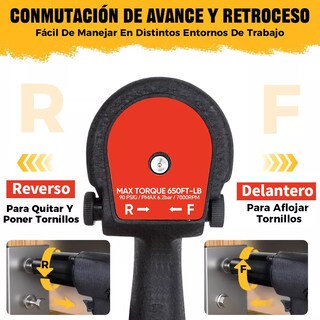 Foto 2 | Llave De Impacto Pistola Neumática 700 N.m Profesional Eo Safe Imports Esi-12007 Negro