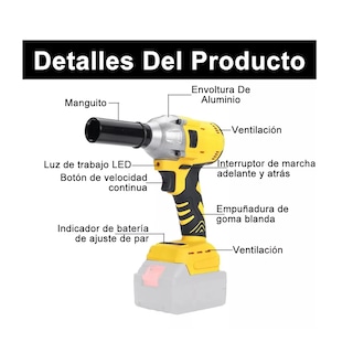 Foto 2 | Kit de Llave de Impacto Inalámbrica con Batería Eo Safe Imports Amarillo