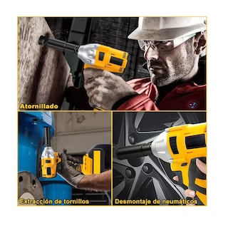 Foto 3 | Kit de Llave de Impacto Inalámbrica con Batería Eo Safe Imports Amarillo