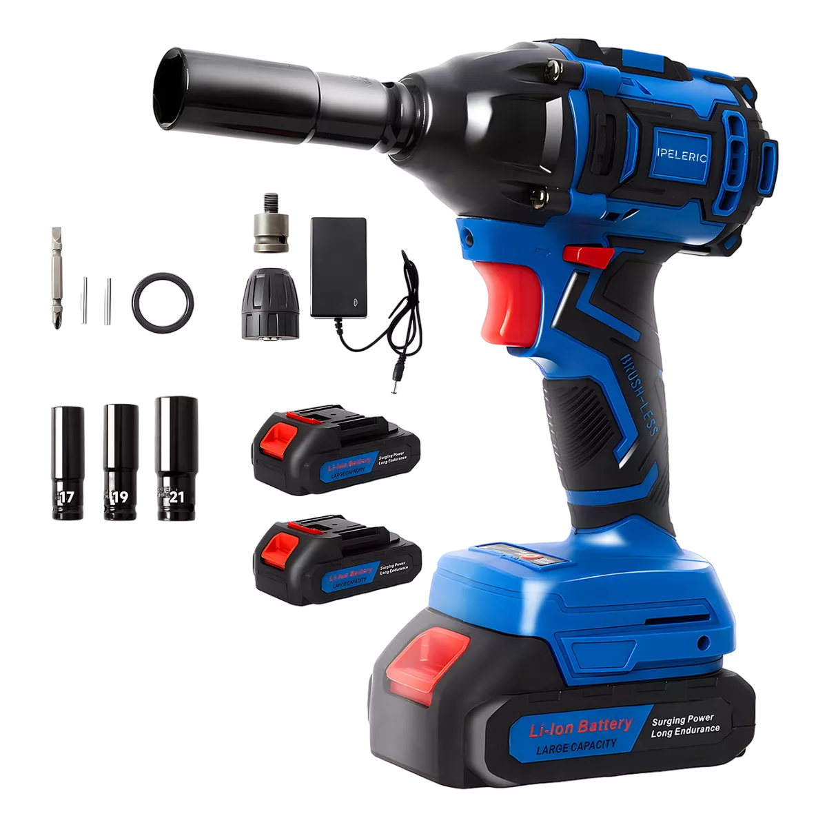 Foto 2 pulgar | Llave De Impacto Inalámbrica Eléctrica Pistola Taladro Negro Azul