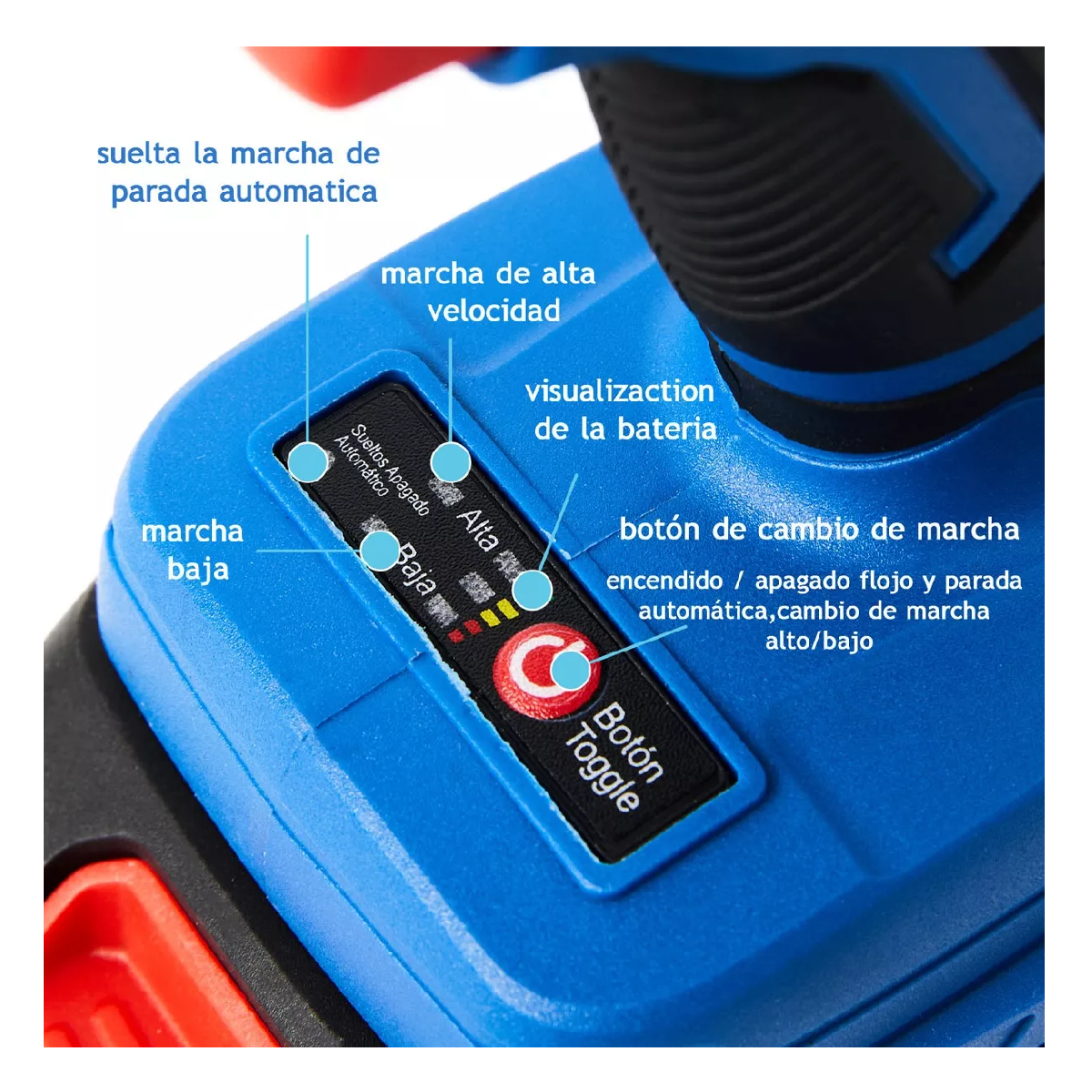 Foto 3 pulgar | Llave De Impacto Inalámbrica Eléctrica Pistola Taladro Negro Azul