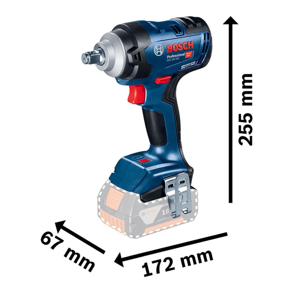 Foto 5 pulgar | Llave Impacto Bosch Gds 18v-400 + 2 Baterías 4.0 Ah +maletín