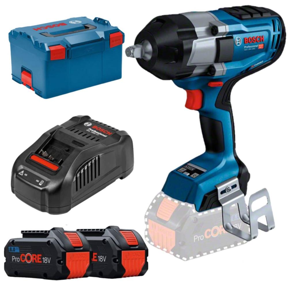Foto 2 pulgar | Llave De Impacto Bosch Gds 18v-1000 1/2' 18v + 2 Bat 8.0 Ah
