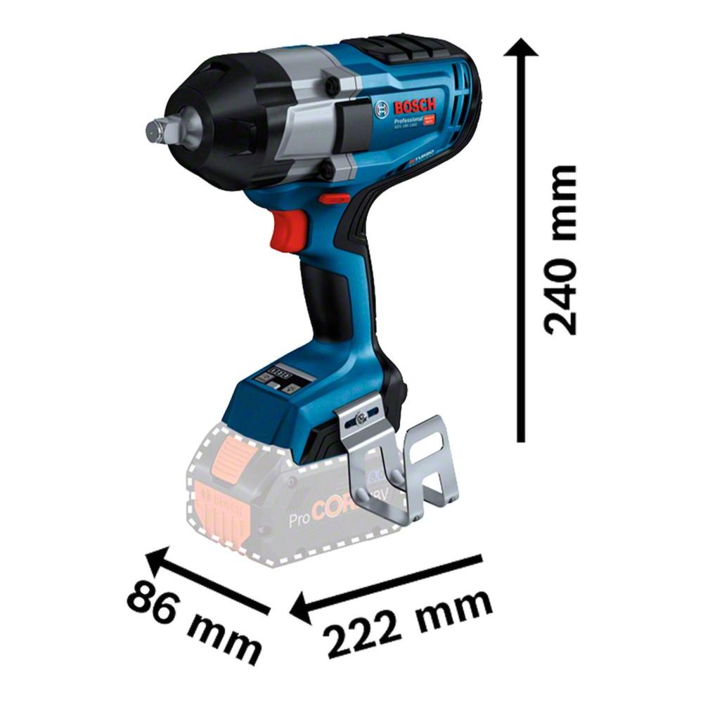 Foto 4 pulgar | Llave De Impacto Bosch Gds 18v-1000 1/2' 18v + 2 Bat 8.0 Ah