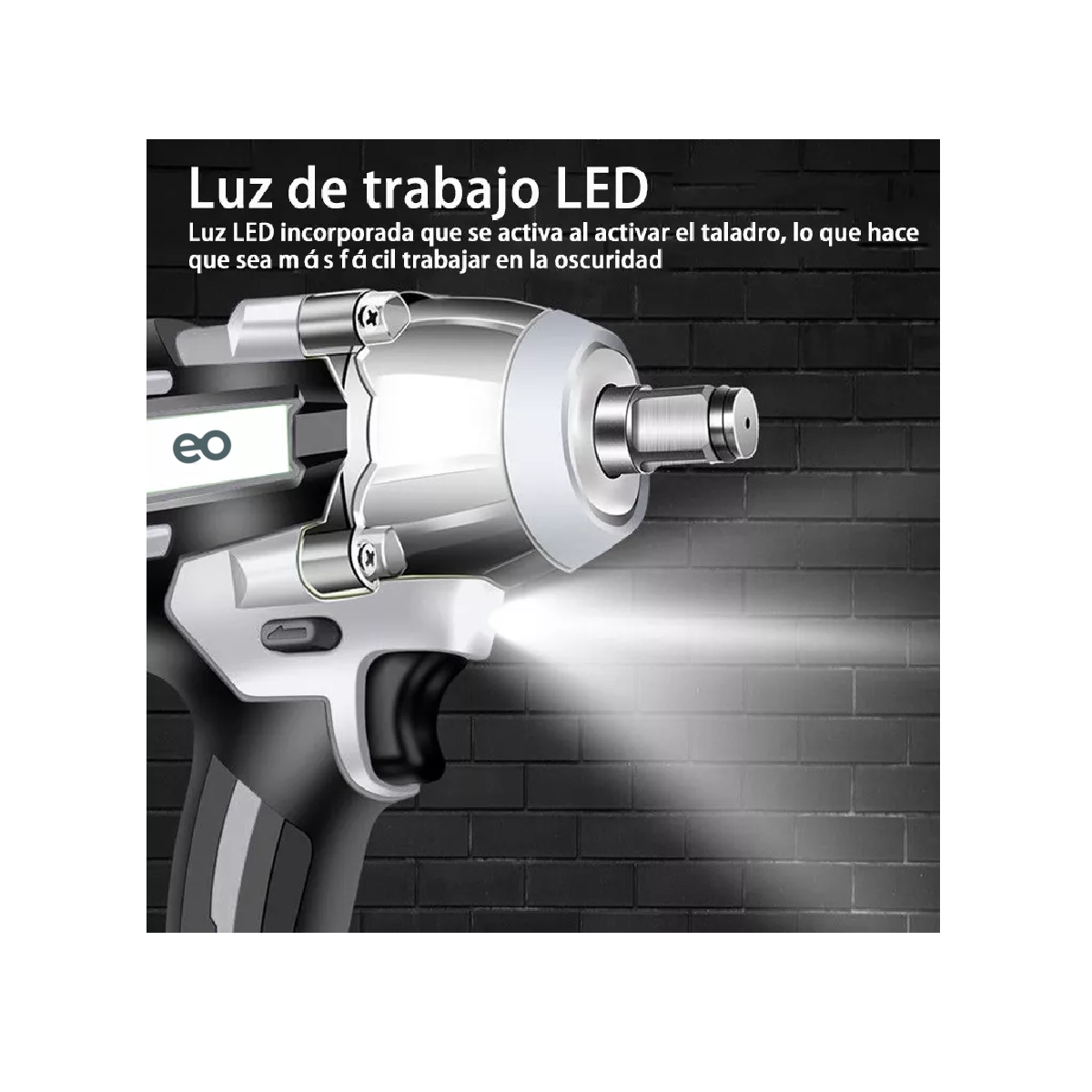 Foto 2 | Llave de Impacto Inalámbrico Taladro Recargable Eo Safe Imports ESI-11814-1 Multicolor