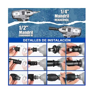 Foto 3 | Llave de Impacto Inalámbrico Taladro Recargable Eo Safe Imports ESI-11814-1 Multicolor