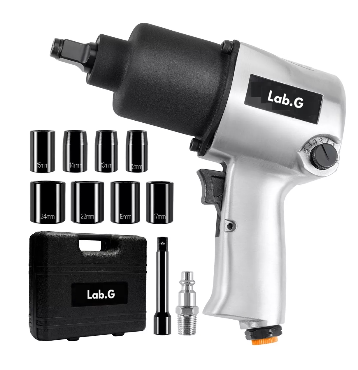 Llave De Impacto Neumática Prof. 1/2'' 7.500 Rpm 680nm, Color Plata Negro $2,289
