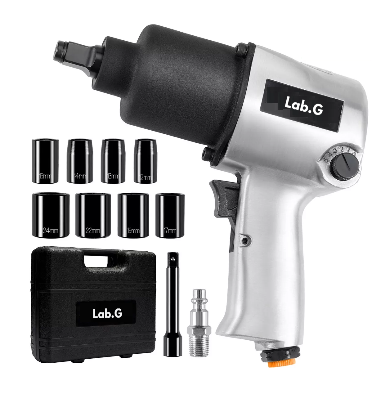 Foto 1 | Llave De Impacto Neumática Prof. 1/2'' 7.500 Rpm 680nm, Color Plata Negro