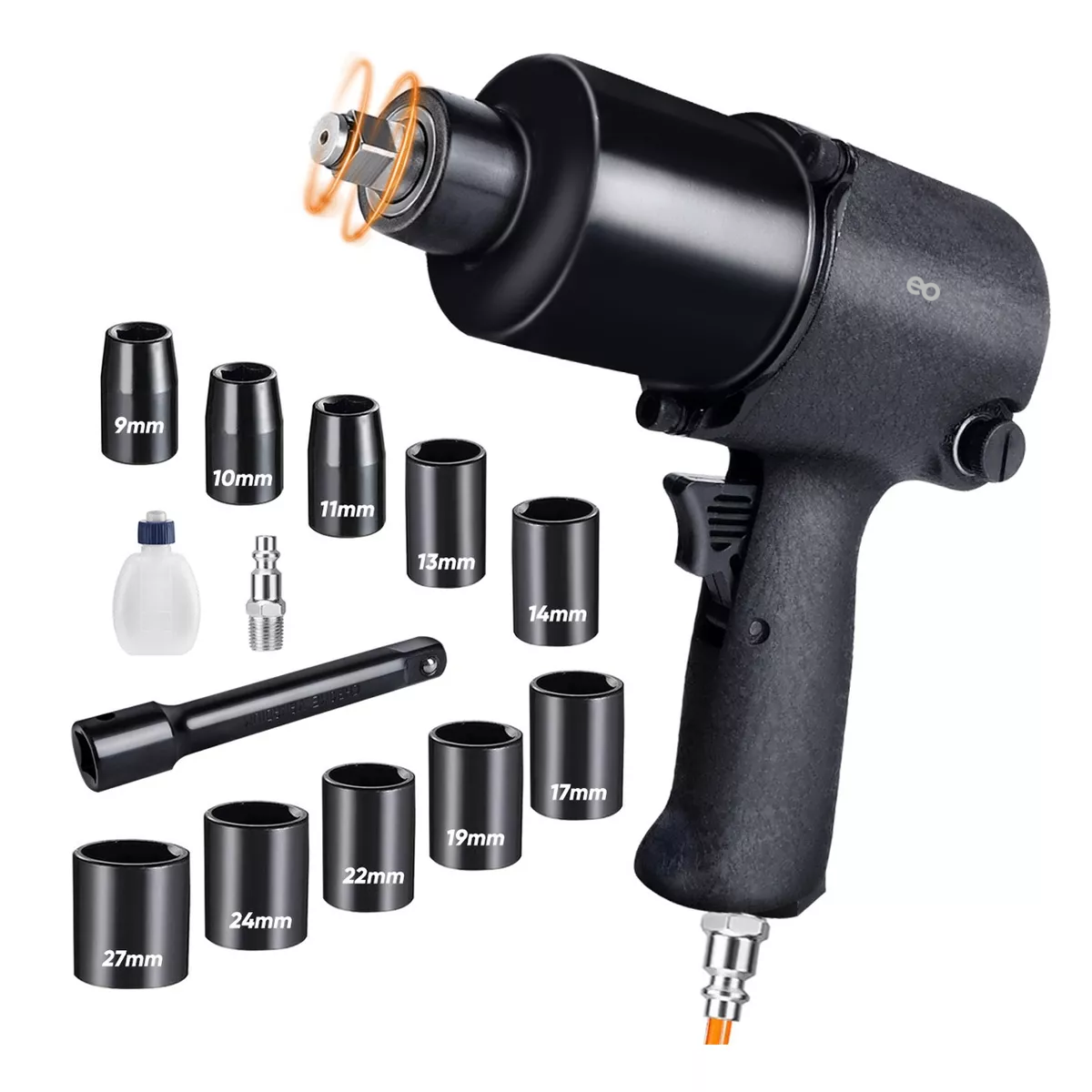 Llave De Impacto Pistola Neumática 700 N.m Profesional Eo Safe Imports Esi-12007-1 Negro