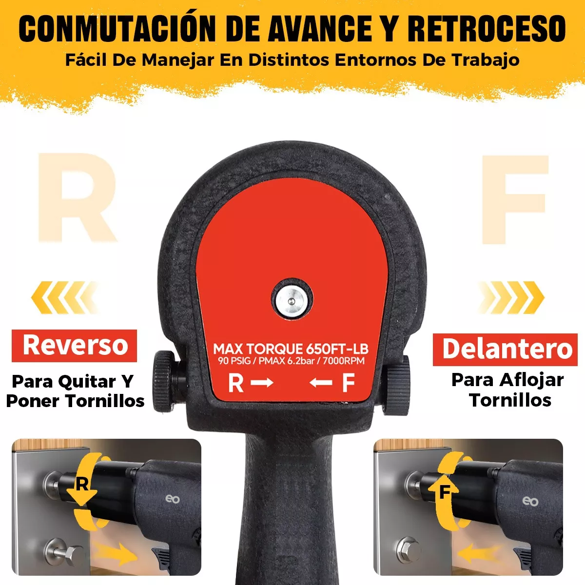 Foto 3 pulgar | Llave De Impacto Pistola Neumática 700 N.m Profesional Eo Safe Imports Esi-12007-1 Negro