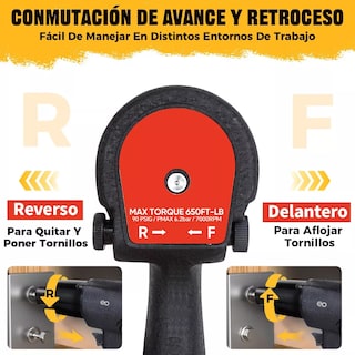 Foto 2 | Llave De Impacto Pistola Neumática 700 N.m Profesional Eo Safe Imports Esi-12007-1 Negro