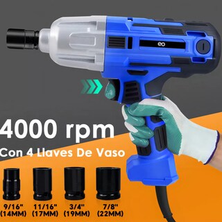 Foto 3 | Llave De Impacto Electric Pistola Impacto Industrial Eo Safe Imports Esi-18677 Azul