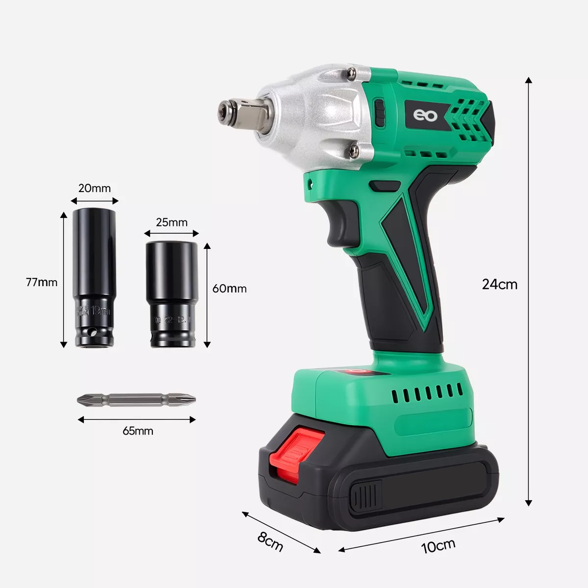 Foto 3 pulgar | Pistola De Impacto Inalámbrica Llave Eléctrica Taladro 1pila Eo Safe Imports Esi-18700 Verde
