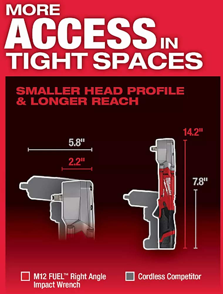 Foto 4 pulgar | Llave De Impacto En Ángulo Recto Milwaukee M12 Fuel 1/2 Con Anillo De Fricción - Venta Internacional.