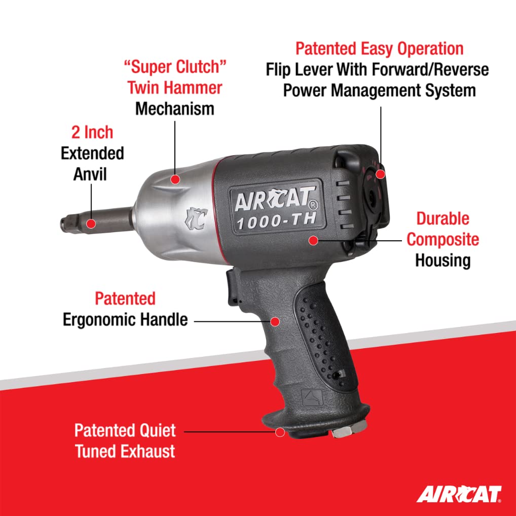 Foto 2 | Llave De Impacto Aircat 1000-th-2 De 1/2 Pulgada Compuesta, 1000 Pies-libras - Venta Internacional.